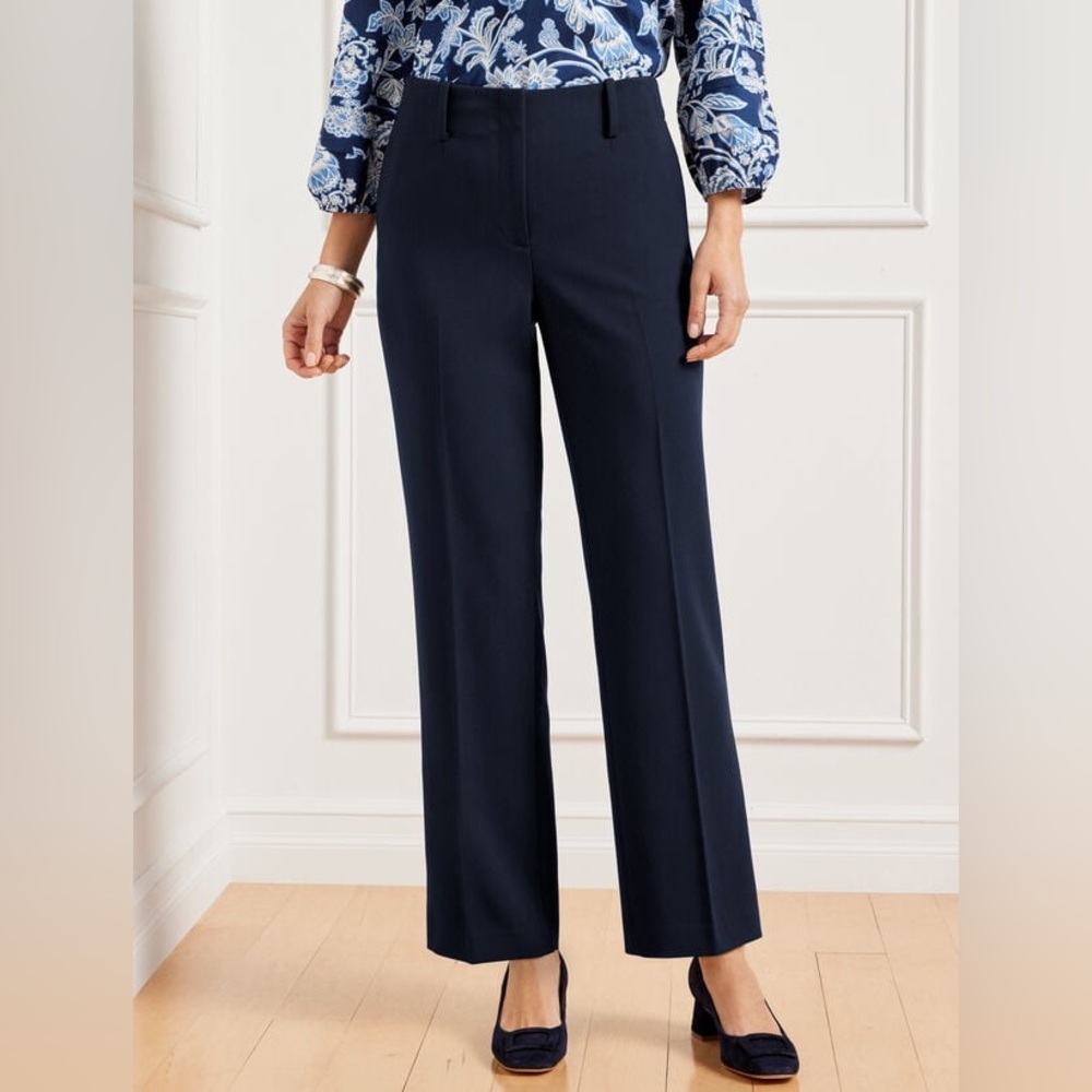 Talbots wool stretch lined straight leg pant Sz 4P